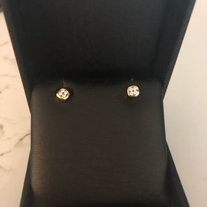 Like new Lafonn gold bezel stud earrings